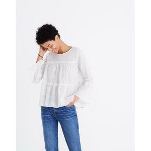 Madewell XL Tiered Top Haysboro Stripe Pom Pom